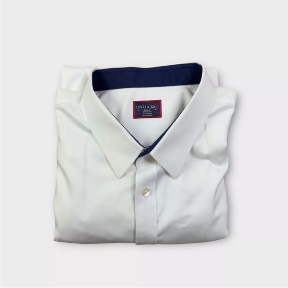 UNTUCKit Wrinkle-Free Cotton Long Sleeve Button Up Shirt Size 3XLC XXXLC White - Picture 3 of 10